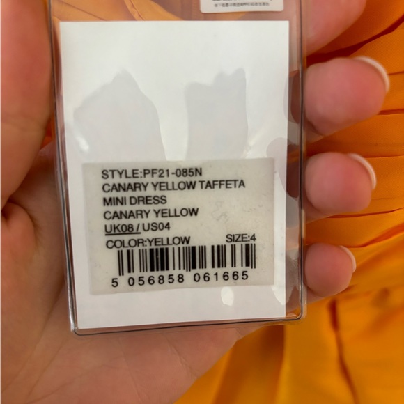 Self Portrait Cannary Yellow Taffeta Mini Dress - Picture 5 of 6